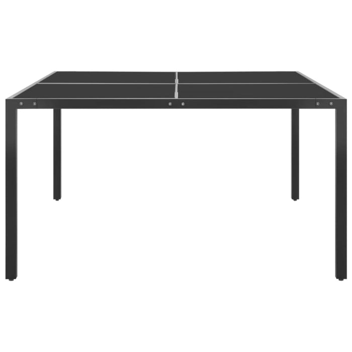 Garden Table Anthracite 130x130x72 Cm Steel And Glass Totbkt