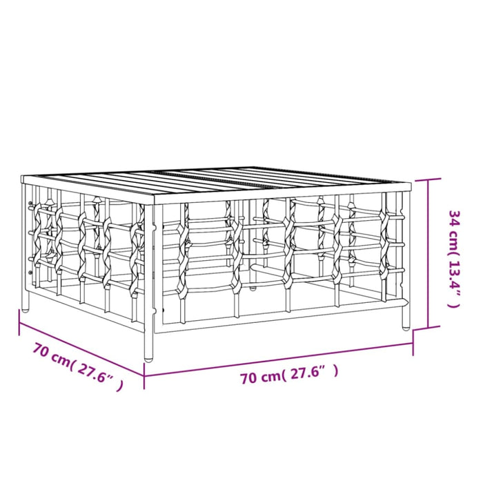 Garden Table Anthracite 70x70x34 Cm Poly Rattan Tlaott