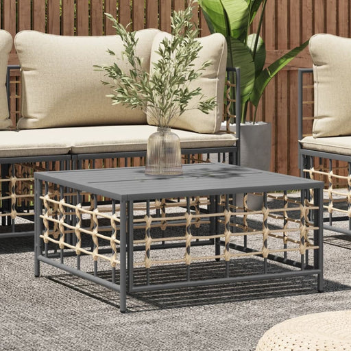 Garden Table Anthracite 70x70x34 Cm Poly Rattan Tlaott