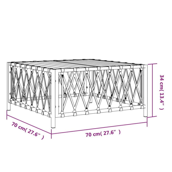 Garden Table Anthracite 70x70x34 Cm Woven Fabric Tlaoap