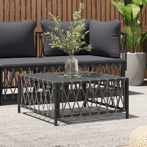 Garden Table Anthracite 70x70x34 Cm Woven Fabric Tlaoap