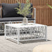 Garden Table White 70x70x34 Cm Woven Fabric Tlaoao