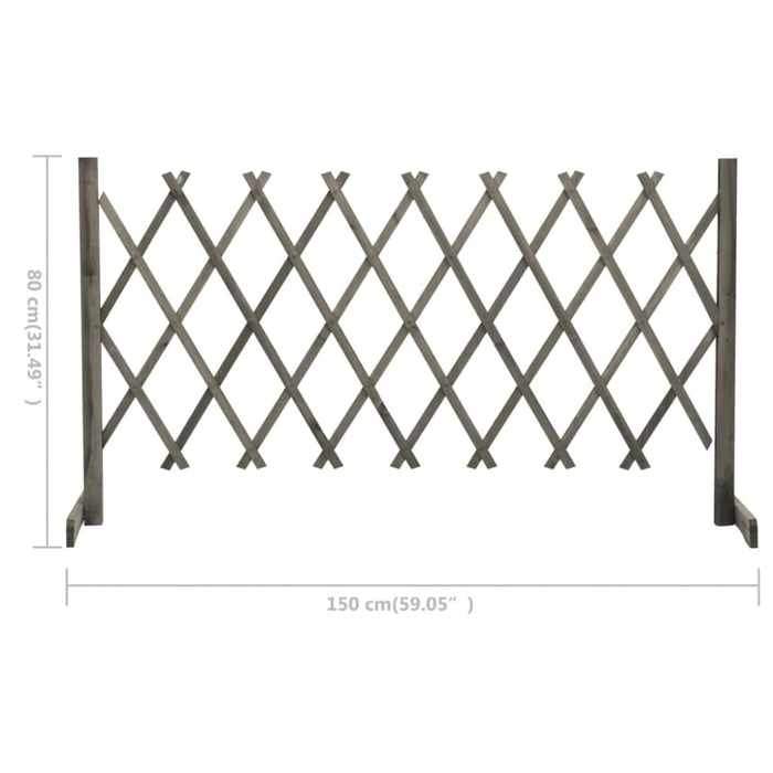 Garden Trellis Fence Grey 150x80 Cm Solid Firwood Toanxi