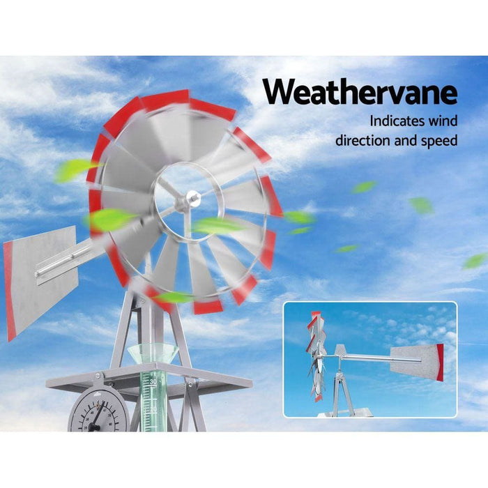 Garden Windmill 4ft 146cm Metal Ornaments Outdoor Decor