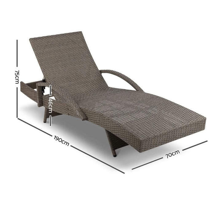 Gardeon Set Of 2 Outdoor Sun Lounge Chair With Cushion-