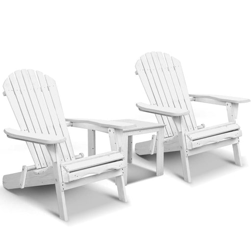 Gardeon 3 Piece Outdoor Adirondack Beach Chair And Table