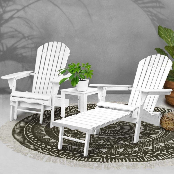 Gardeon 3 Piece Outdoor Adirondack Lounge Beach Chair Set