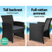 Gardeon Set Of 4 Outdoor Wicker Chairs & Table - Black