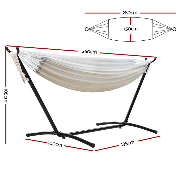 Gardeon Camping Hammock With Stand Cotton Rope Lounge