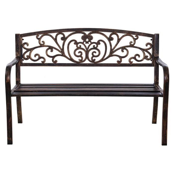 Gardeon Cast Iron Garden Bench - Bronze