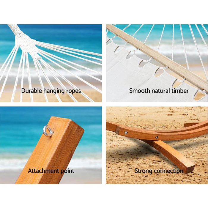 Gardeon Double Hammock With Wooden Stand