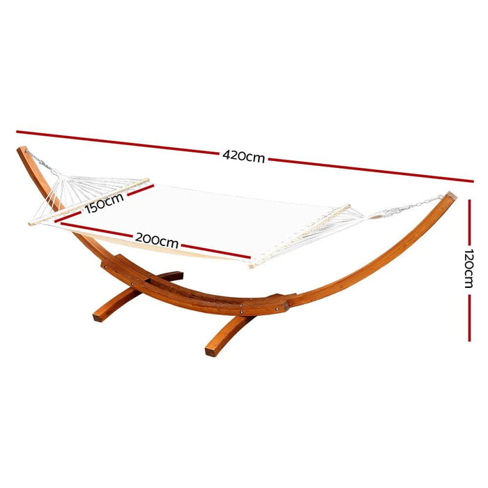 Gardeon Double Hammock With Wooden Stand