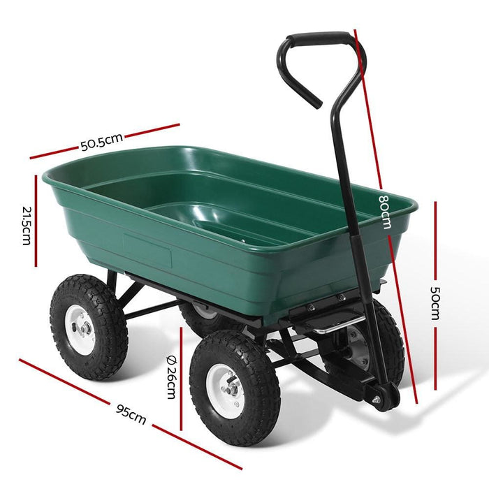 Gardeon 75l Garden Dump Cart - Green