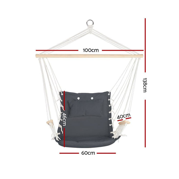 Gardeon Hammock Hanging Swing Chair - Grey