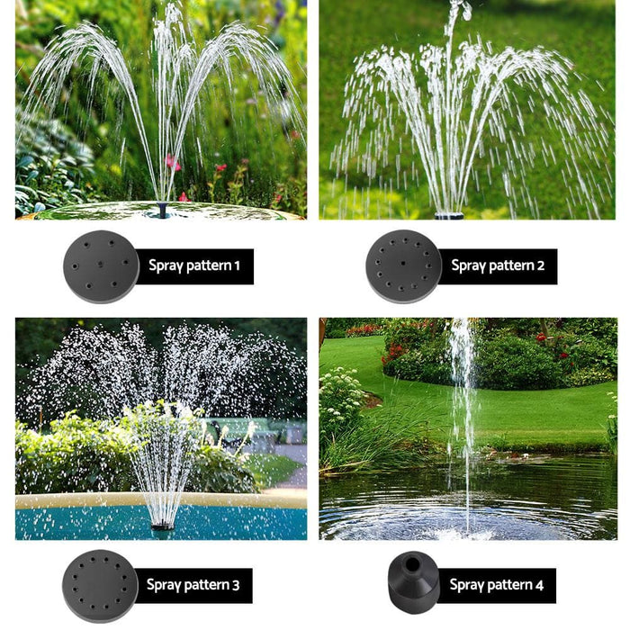 Gardeon 30w Led Lights Solar Fountain With Battery Outdoor