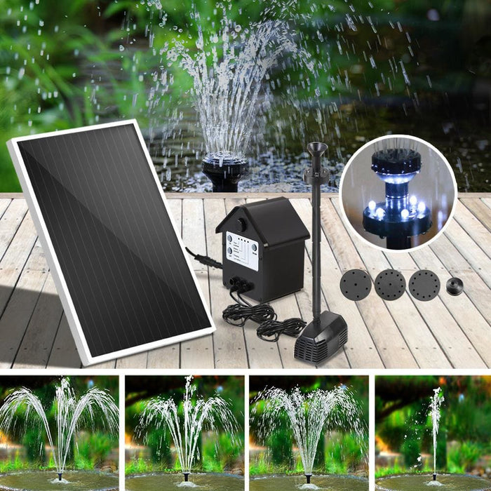 Gardeon 30w Led Lights Solar Fountain With Battery Outdoor