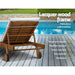 Gardeon 2pc Sun Lounge Wooden Lounger Outdoor Furniture Day