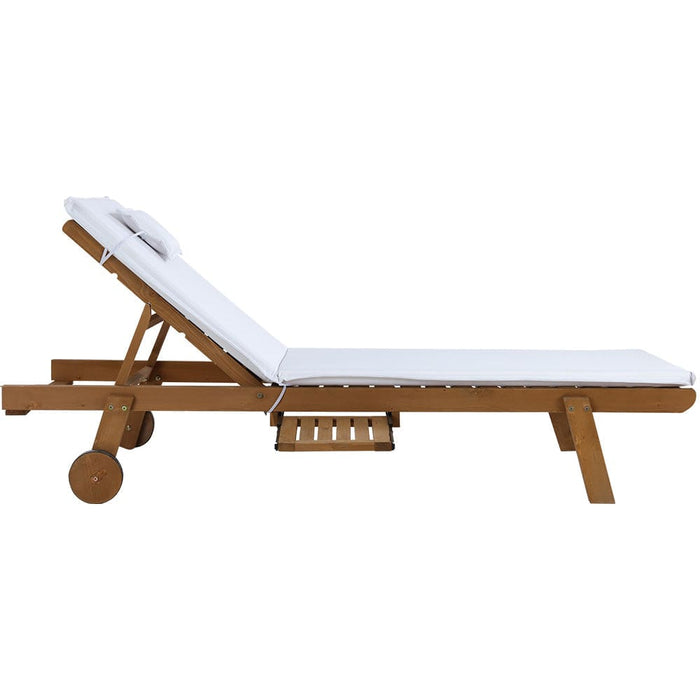 Gardeon 2pc Sun Lounge Wooden Lounger Outdoor Furniture Day