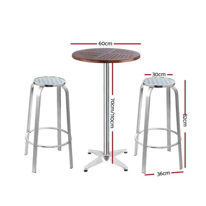 Gardeon Outdoor Bistro Set Bar Table Stools Adjustable