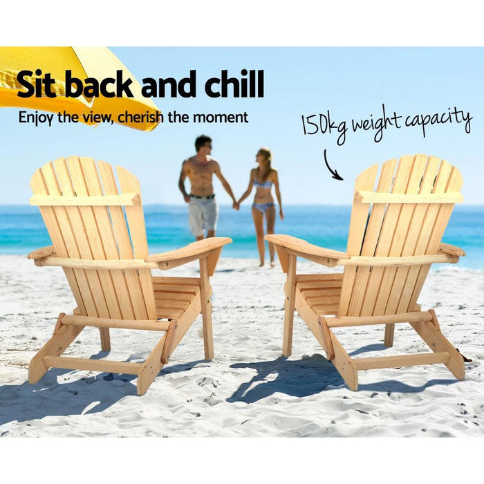 Gardeon Outdoor Chairs Furniture Beach Chair Lounge Wooden