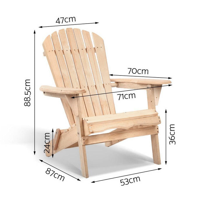 Gardeon Outdoor Chairs Furniture Beach Chair Lounge Wooden