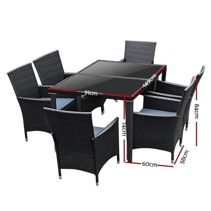 Gardeon Outdoor Furniture 7pcs Dining Set