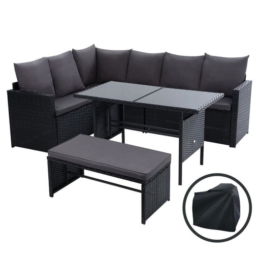 Gardeon Outdoor Furniture Dining Setting Sofa Set Wicker 8