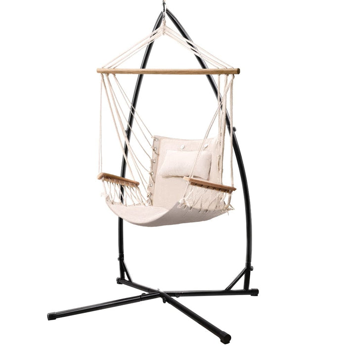 Gardeon Outdoor Hammock Chair With Steel Stand Hanging