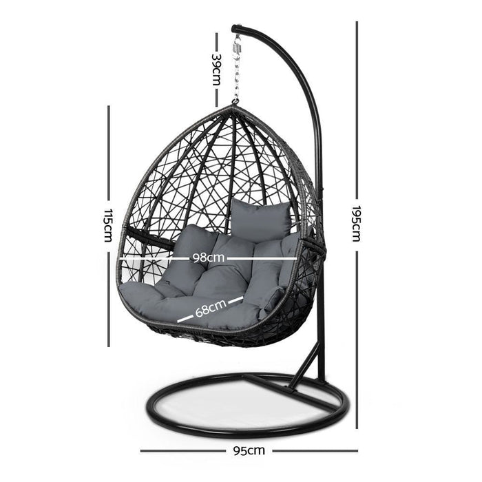 Gardeon Outdoor Hanging Swing Chair - Black