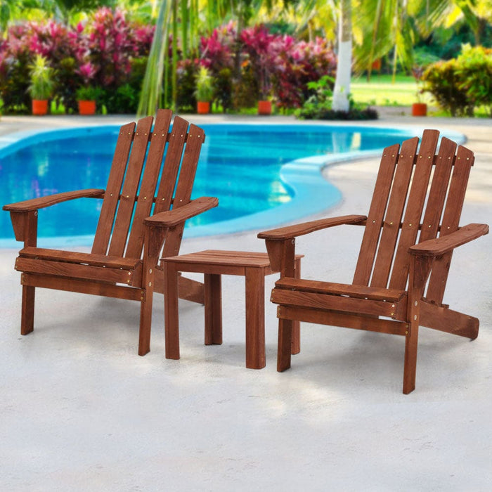 Gardeon Outdoor Sun Lounge Beach Chairs Table Setting