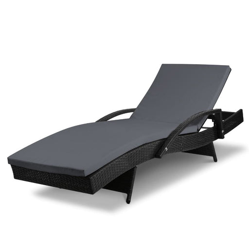 Gardeon Outdoor Sun Lounge - Black