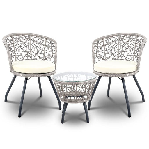 Gardeon Outdoor Patio Chair And Table - Grey