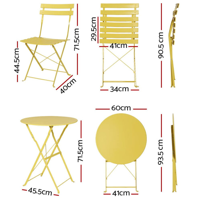 Gardeon Outdoor Setting Bistro Set Table And Chairs Folding