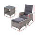 Gardeon Outdoor Setting Recliner Chair Table Set Wicker