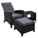 Gardeon Outdoor Setting Recliner Chair Table Set Wicker