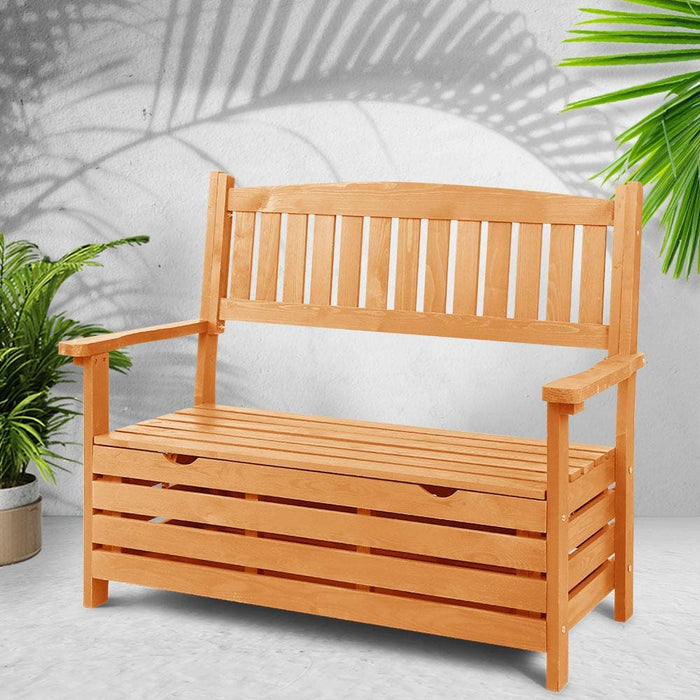 Gardeon Outdoor Storage Bench Box Wooden Garden Chair 2