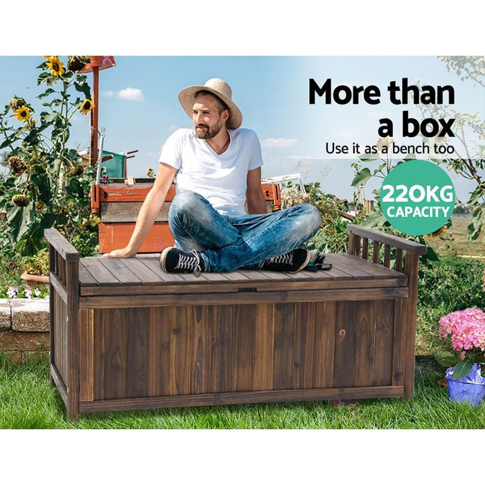 Gardeon Outdoor Storage Box Wooden Garden Bench Chest Toy