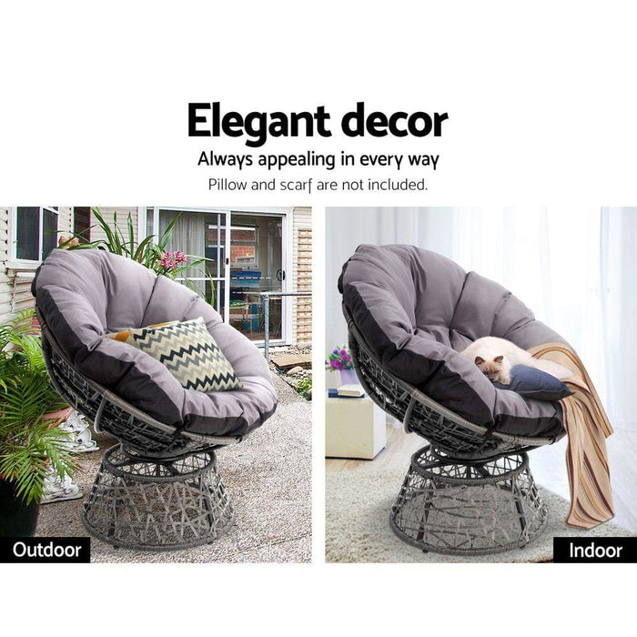 Gardeon Papasan Chair - Grey