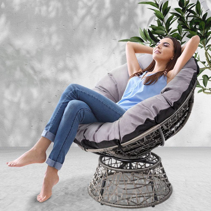 Gardeon Papasan Chair - Grey