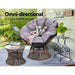 Gardeon Papasan Chair And Side Table - Brown