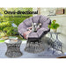 Gardeon Papasan Chair And Side Table - Grey