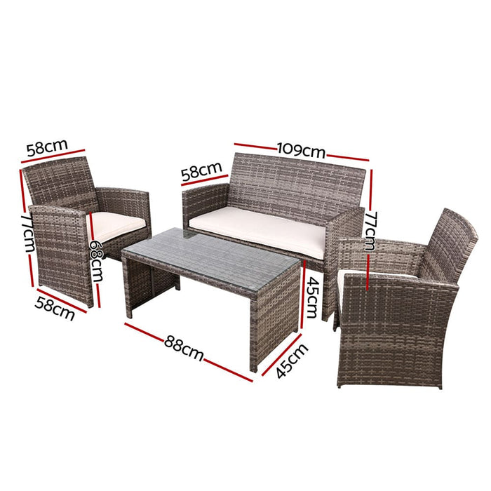 Gardeon Rattan Furniture Outdoor Lounge Setting Wicker