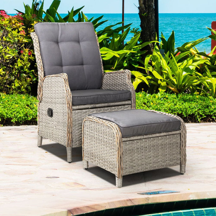 Gardeon Recliner Chair Sun Lounge Outdoor Setting Patio