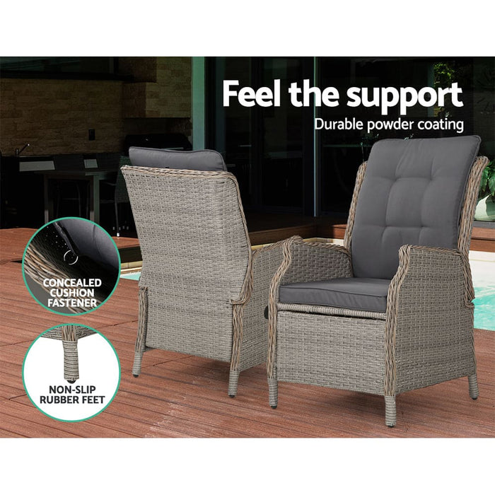 Gardeon Recliner Chair Sun Lounge Outdoor Setting Patio