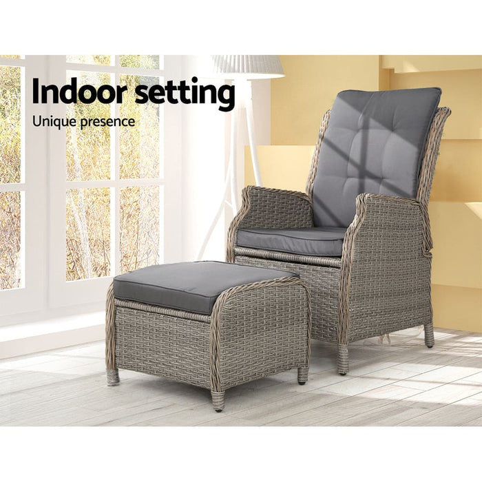 Gardeon Recliner Chair Sun Lounge Outdoor Setting Patio