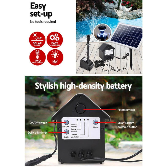 Gardeon Solar Powered Water Pond Pump 60w