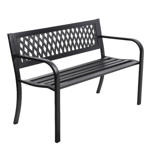 Gardeon Steel Modern Garden Bench - Black