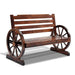 Gardeon Wooden Wagon Wheel Bench - Brown