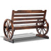 Gardeon Wooden Wagon Wheel Bench - Brown