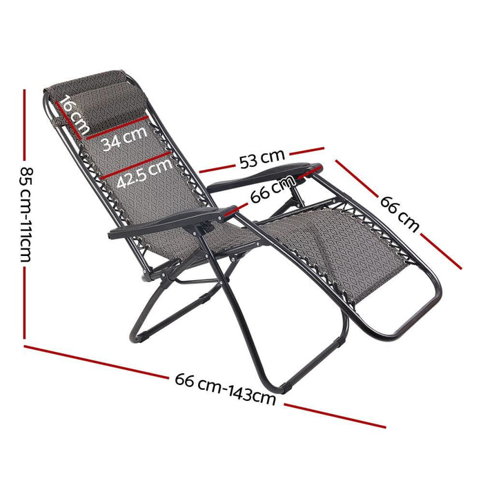 Gardeon Zero Gravity Recliner Chairs Outdoor Sun Lounge